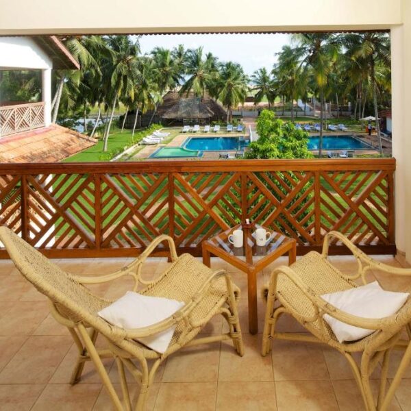 Balcony of Beach Grove room in Travancore Heritage Kovalam